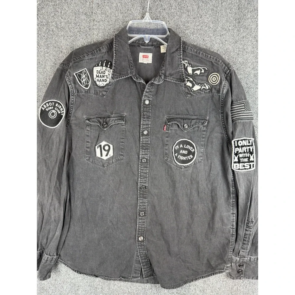 Levi's Barstow Limited Edition Black Pearl Snap Long Sleeve Button Up‎ Men's XL